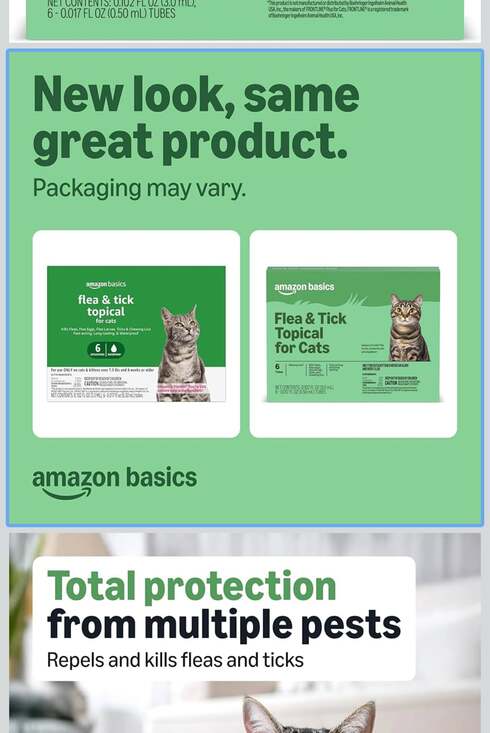 Amazon Basics Flea and Tick Topical Treatment for Cats (Over 1.5 lbs), 6 Count S - Picture 5 of 5